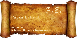 Petke Erhard névjegykártya